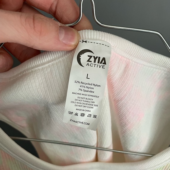 ZYIA Active White Hendrix Crop Top Size Large - Picture 4 of 5